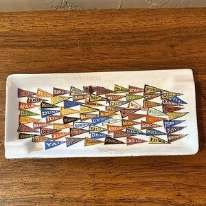 Vintage College Pennant Ashtray/Tray